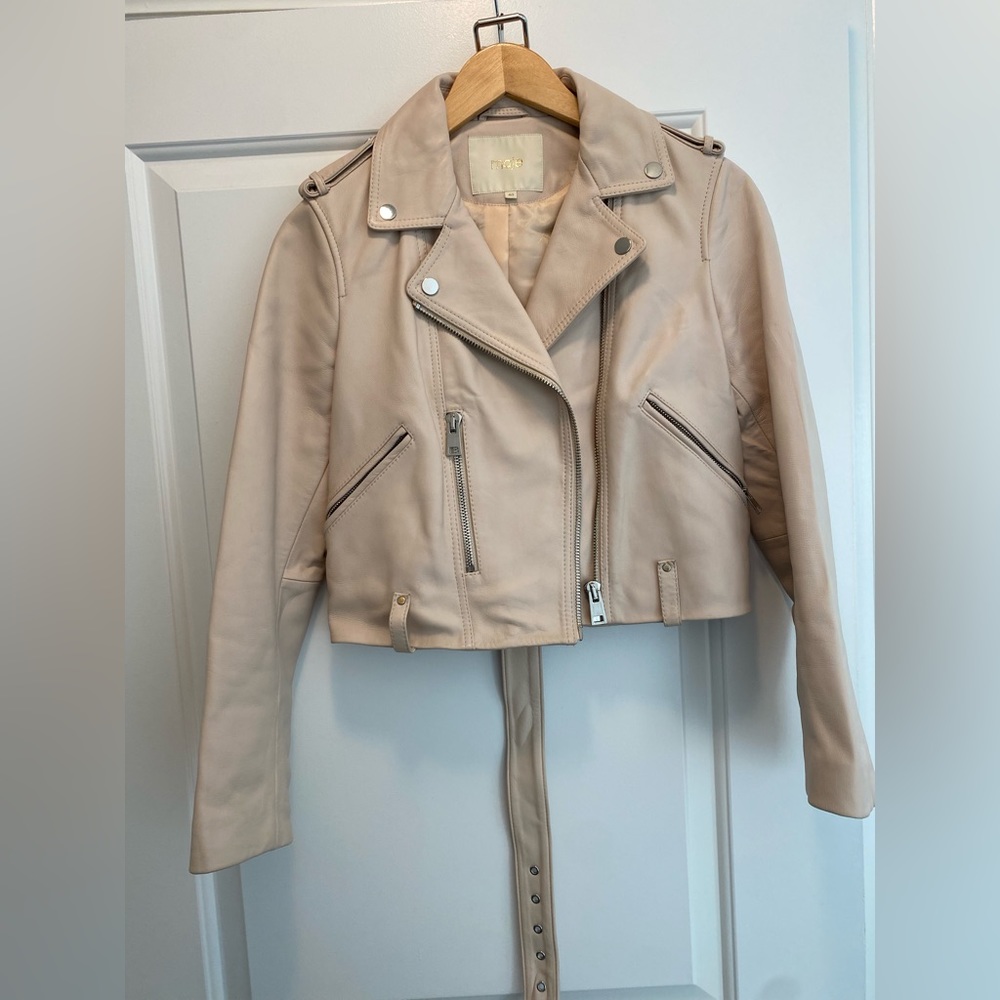 MAJE light pink leather jacket